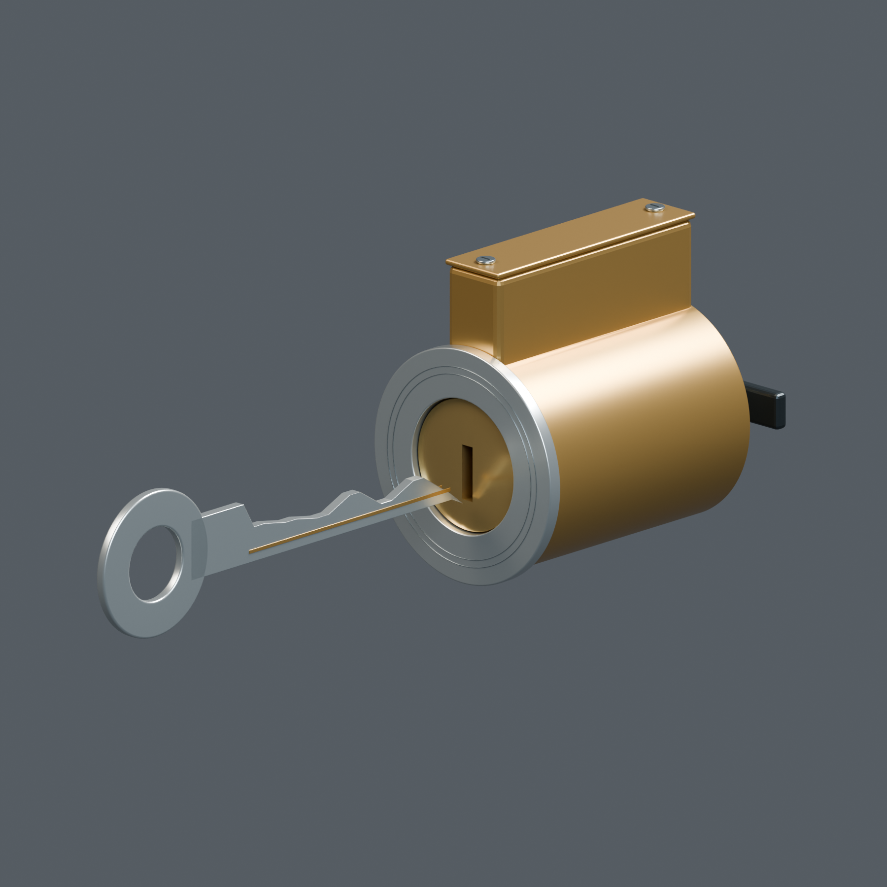 Inside a pin-tumbler lock, assembled original educational model