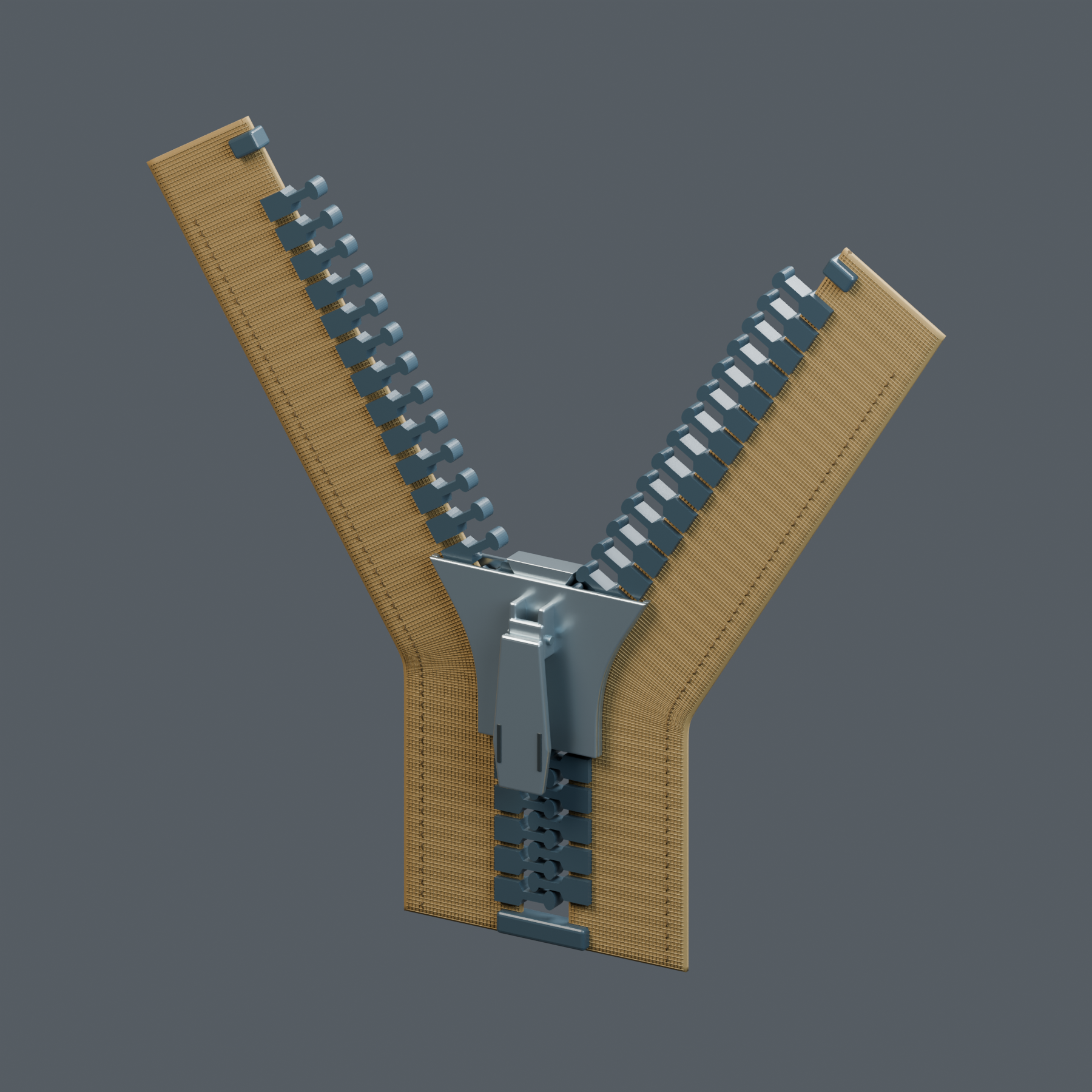 Inside a zipper, assembled original educational model